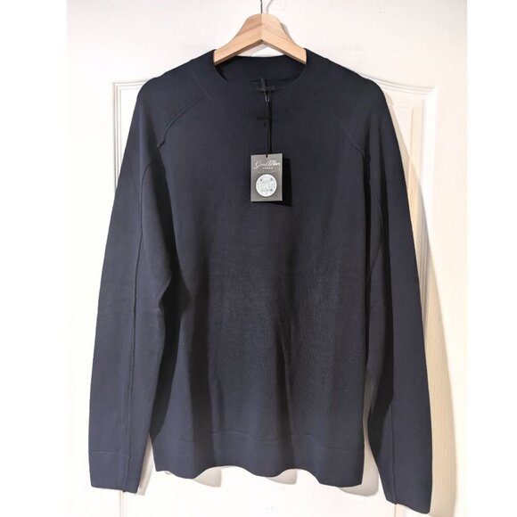 Good Man Brand | Modern Slim Fit Merino Wool Sweater In Navy - Picture 3 of 10